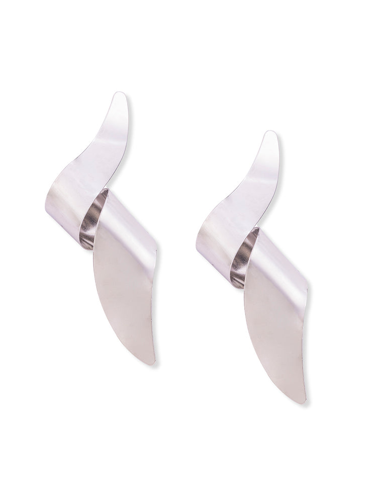 Contemporary Spiral Gold Plated Drop Earrings For Women & Girl (Lightweight)