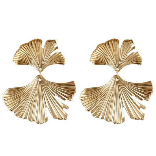 18K Yellow Gold Plated Leaf Everyday Wear Drop Earrings for Women | Delicate Leaf Design - Rare1Studio