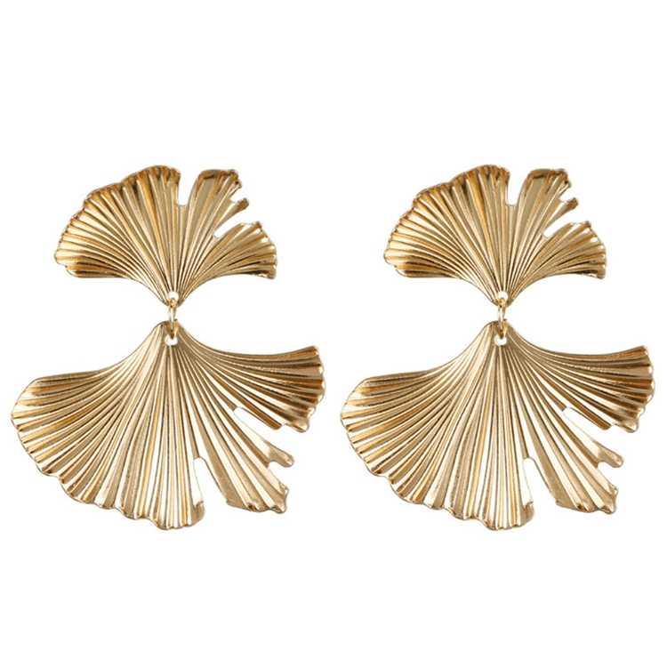 18K Yellow Gold Plated Leaf Everyday Wear Drop Earrings for Women | Delicate Leaf Design - Rare1Studio