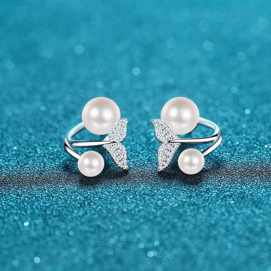 New Elegant Tail Shape Pearl Earrings Jewelry For Woman - Rare1Studio
