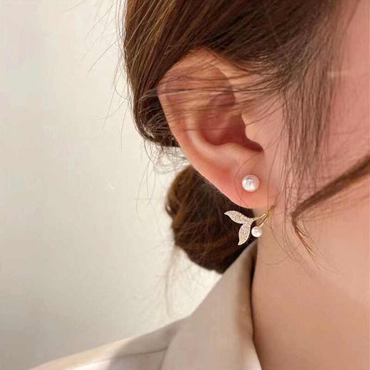 Mermaid Tail 18k Gold Plated Studs Earring - Rare1Studio