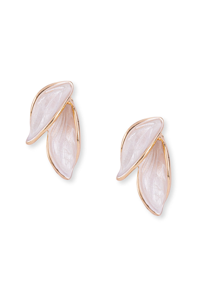 Leaf Shaped Earrings with Gold Trim|Elegant and Timeless Jewelry for Any Occasion - Rare1Studio