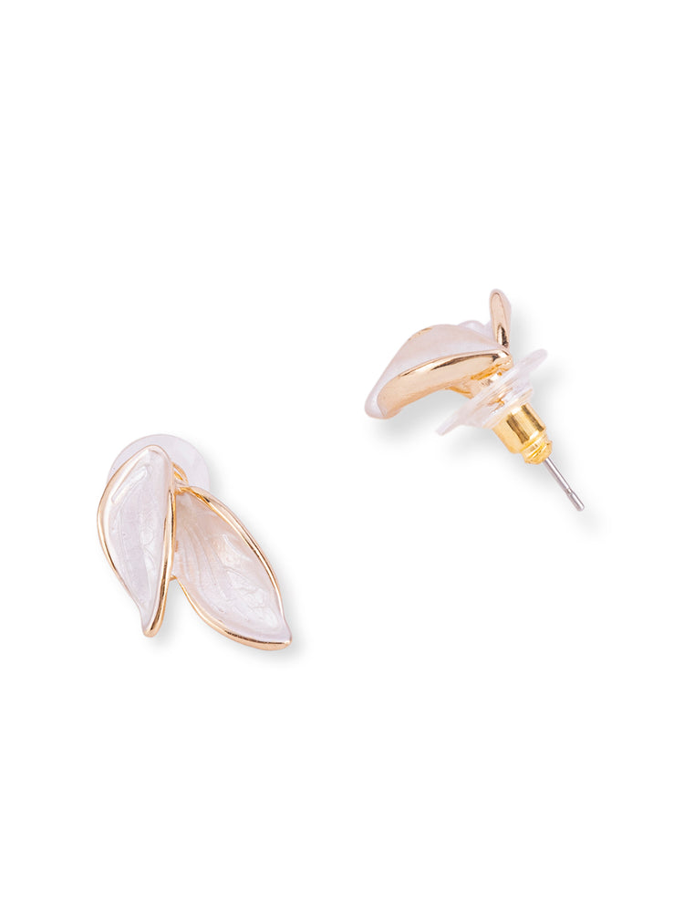 Leaf Shaped Earrings with Gold Trim|Elegant and Timeless Jewelry for Any Occasion - Rare1Studio