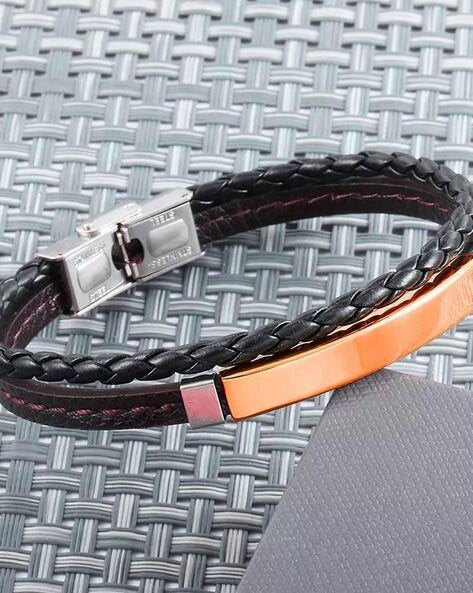 Adjustable Leather Bracelet For Men & Boy (Free Size)