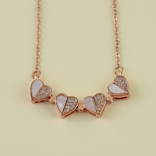 Love heart Necklaces for Women Rose gold Plated Chain Necklace Jewelry Pendant Necklace - Rare1Studio