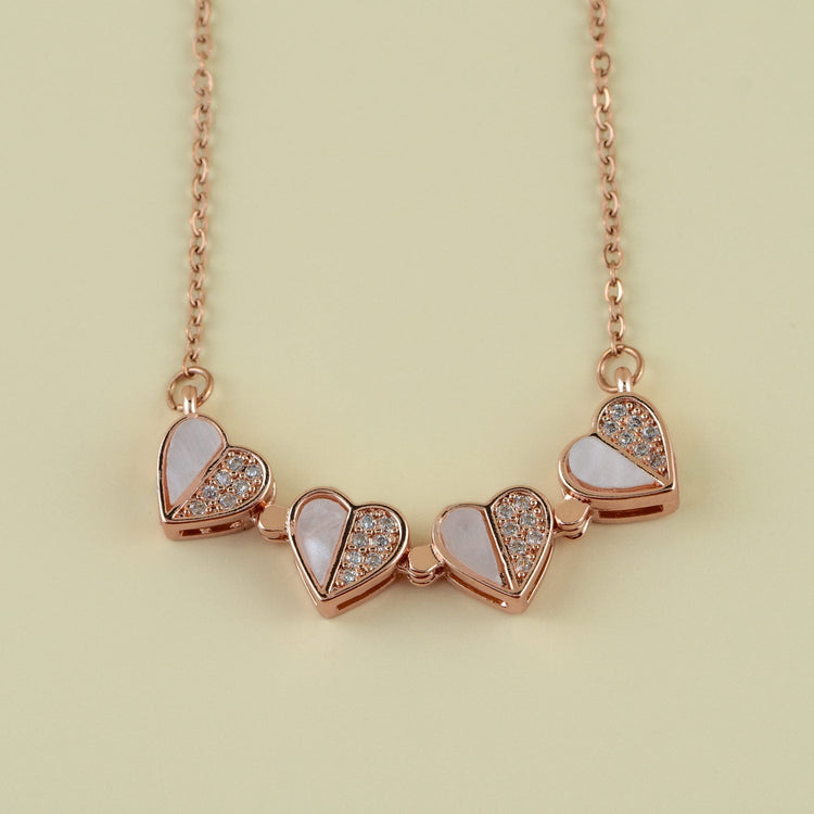 Love heart Necklaces for Women Rose gold Plated Chain Necklace Jewelry Pendant Necklace - Rare1Studio