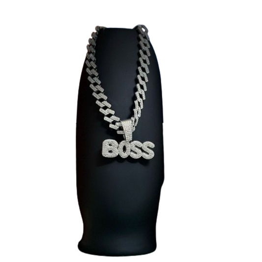 Contemporary Silver Plated Boss Pendant With Chain For Men (Free Size)