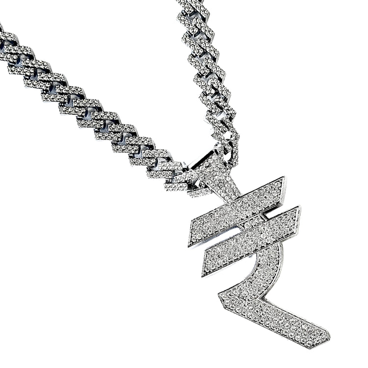 Contemporary Silver Plated Rupee Pendant With Cuban Chain For Men (Free Size)