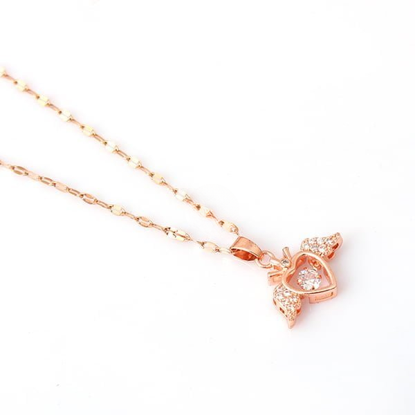 Attractive Rose Gold Plated Angel Dancing Stone Pendant For Women