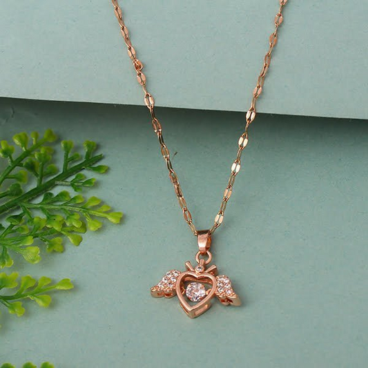 Attractive Rose Gold Plated Angel Dancing Stone Pendant For Women