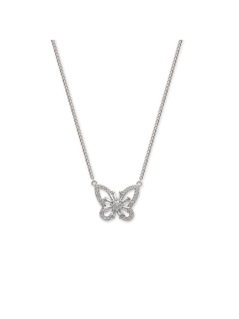 Attractive Western & Casual Silver Plated Rotating Butterfly Pendant For Women