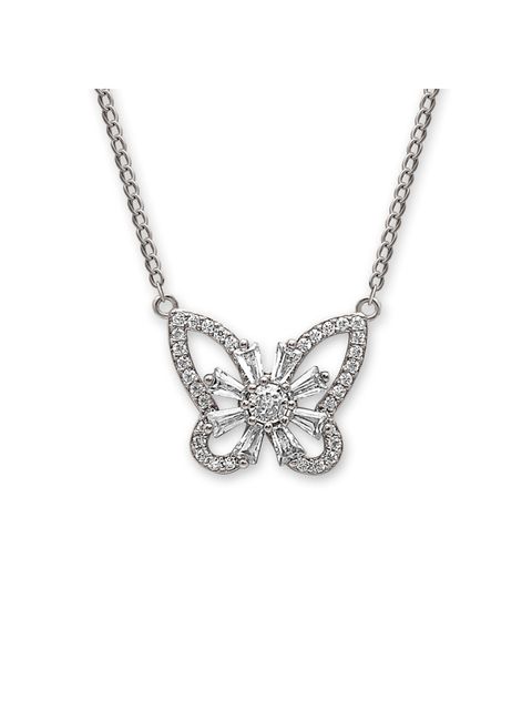 Attractive Western & Casual Silver Plated Rotating Butterfly Pendant For Women