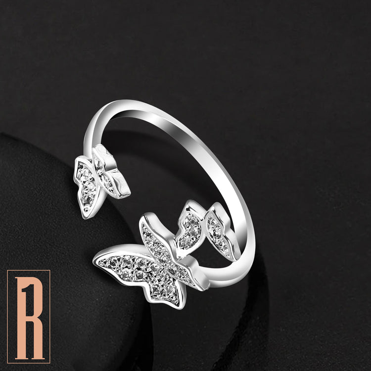 Adjustable Butterfly Finger Ring For Women (Free Size)