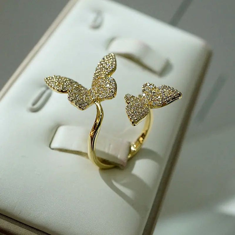 Adjustable Butterfly Finger Ring For Women (Free Size)