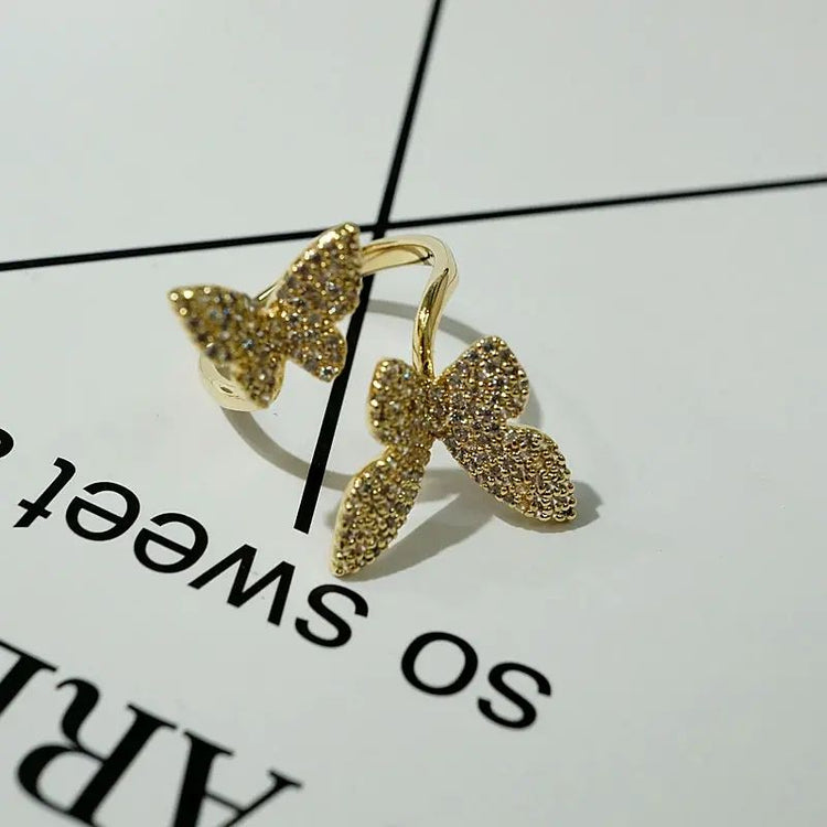 Adjustable Butterfly Finger Ring For Women (Free Size)