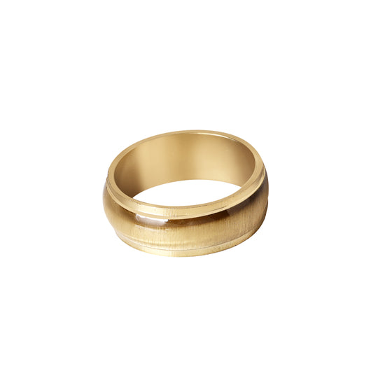 Contemporary Gold Plated Finger Ring For Men I Size : 15 To 18