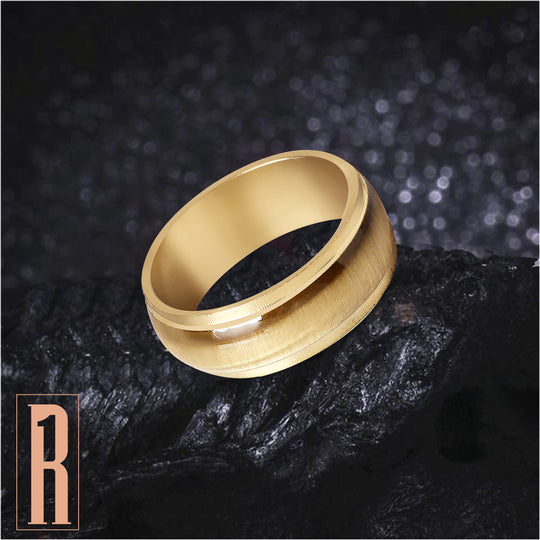 Contemporary Gold Plated Finger Ring For Men I Size : 15 To 18