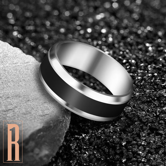 Contemporary Titanium Plated Finger Ring For Men I Size : 16 To 21, Silver