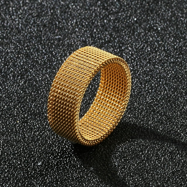 Contemporary Titanium & Gold Plated Ring For Men & Boy I (Size : 16 To 21)