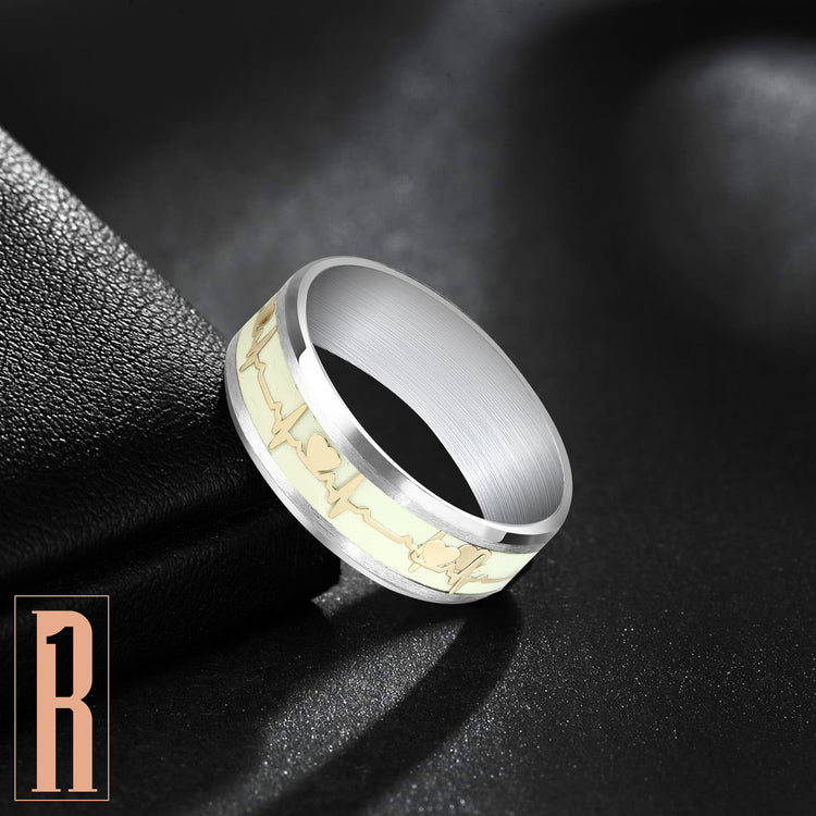 Attractive Golden Heartbeat Design Finger Ring For Men & Boy I (Size : 17 To 21)