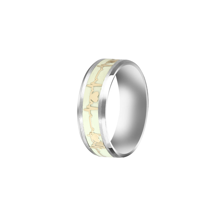 Attractive Golden Heartbeat Design Finger Ring For Men & Boy I (Size : 17 To 21)