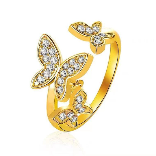 Adjustable Butterfly Finger Ring For Women (Free Size)