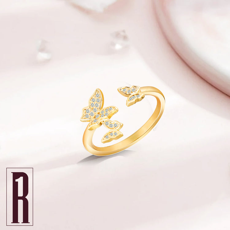 Adjustable Butterfly Finger Ring For Women (Free Size)