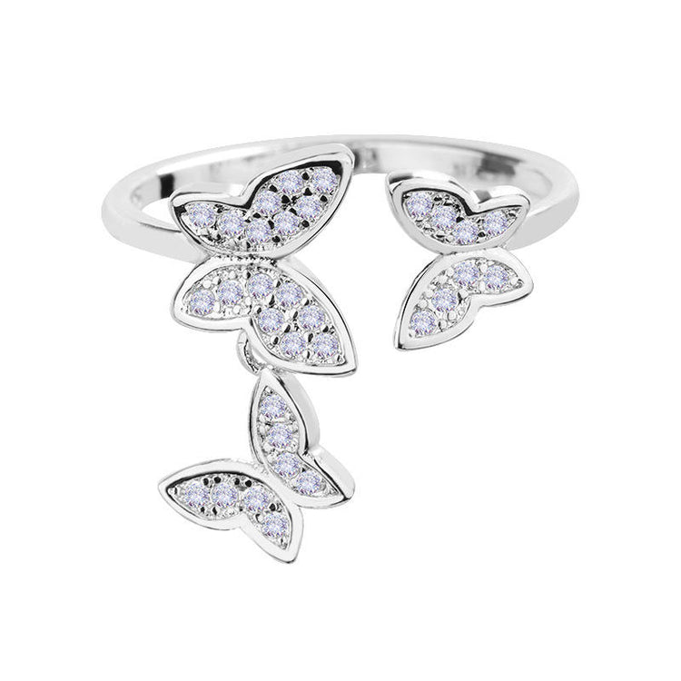 Adjustable Butterfly Finger Ring For Women (Free Size)