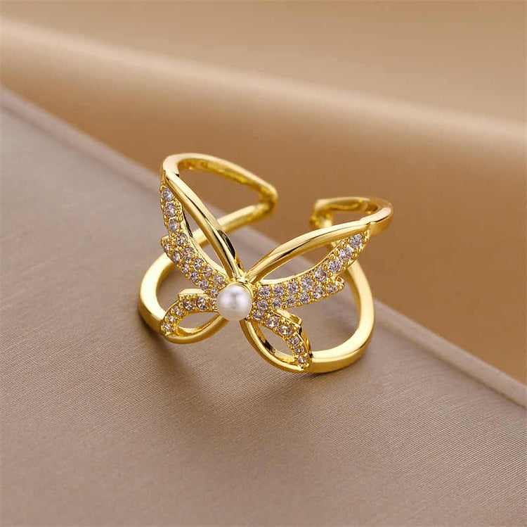 Adjustable Butterfly Finger Ring For Women (Free Size)