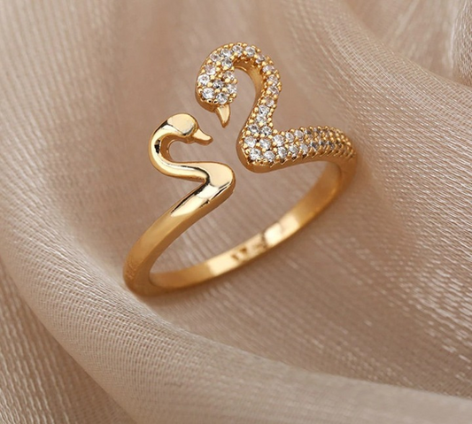 Adjustable Duck Design Finger Ring For Women (Free Size)