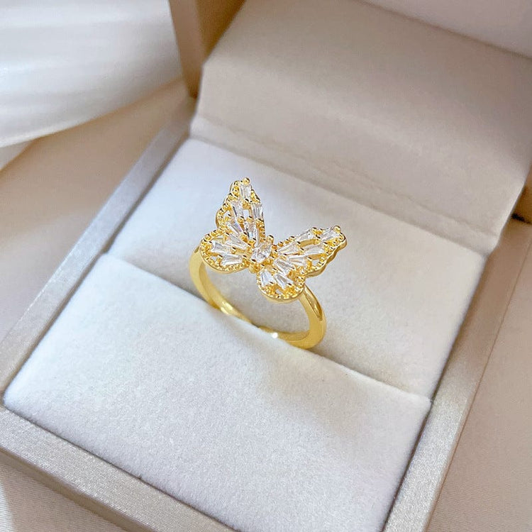 Adjustable Butterfly Finger Ring For Women (Free Size)