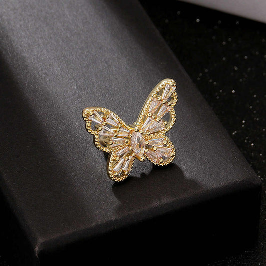 Adjustable Butterfly Finger Ring For Women (Free Size)