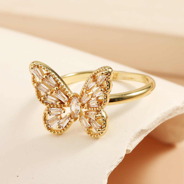 Adjustable Butterfly Finger Ring For Women (Free Size)