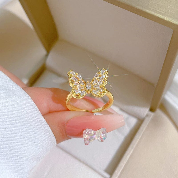 Adjustable Butterfly Finger Ring For Women (Free Size)