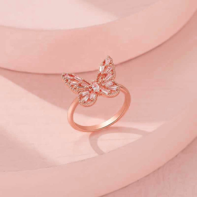 Adjustable Butterfly Finger Ring For Women (Free Size)