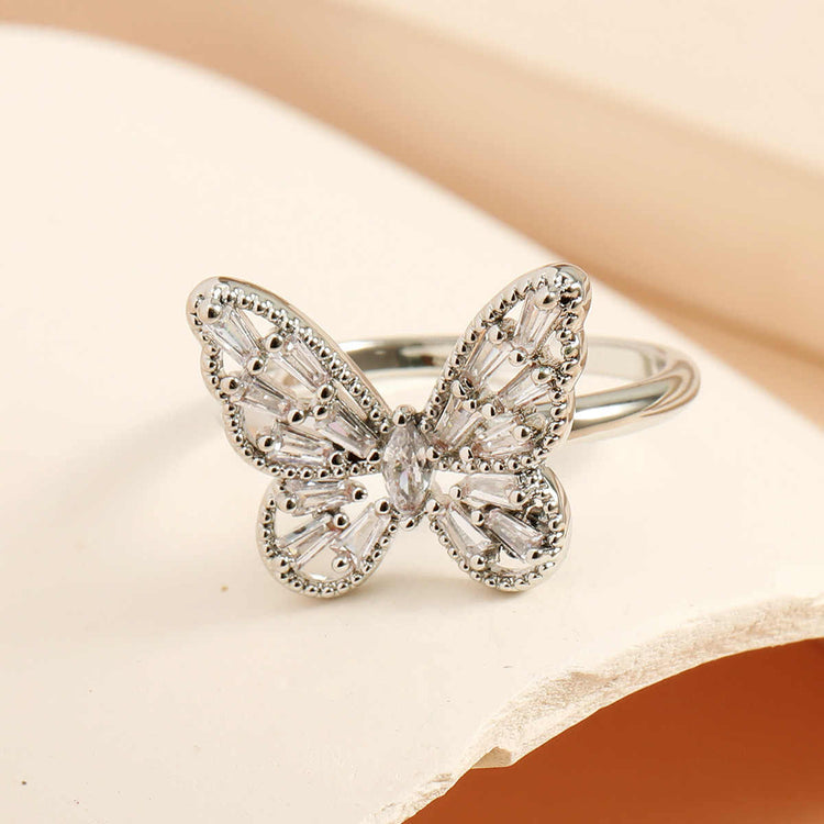 Adjustable Butterfly Finger Ring For Women (Free Size)