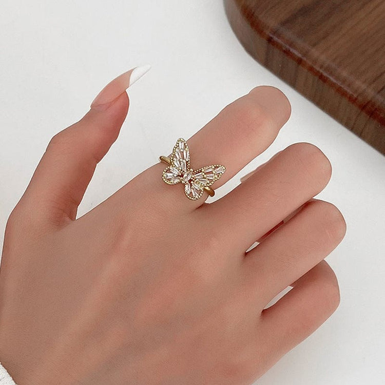 Adjustable Butterfly Finger Ring For Women (Free Size)