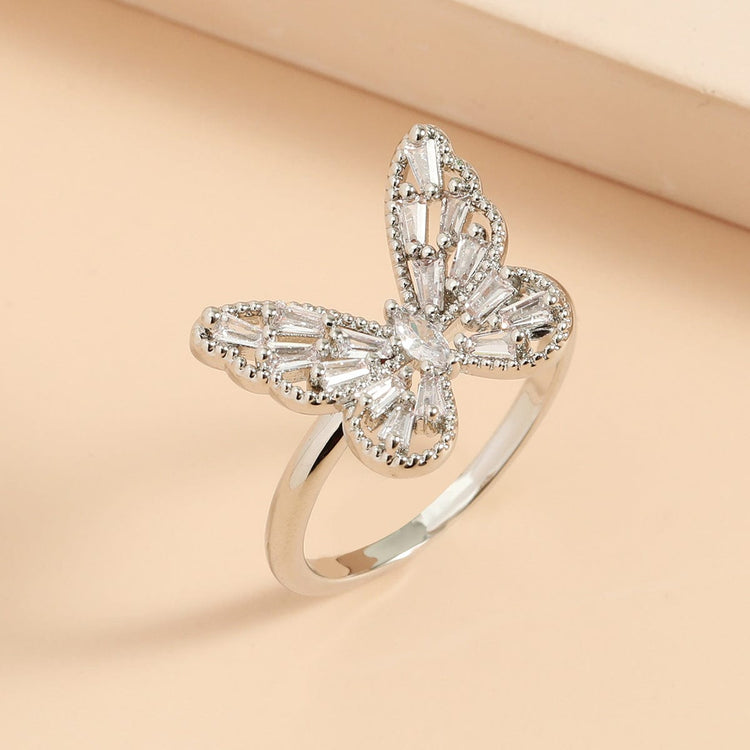 Adjustable Butterfly Finger Ring For Women (Free Size)