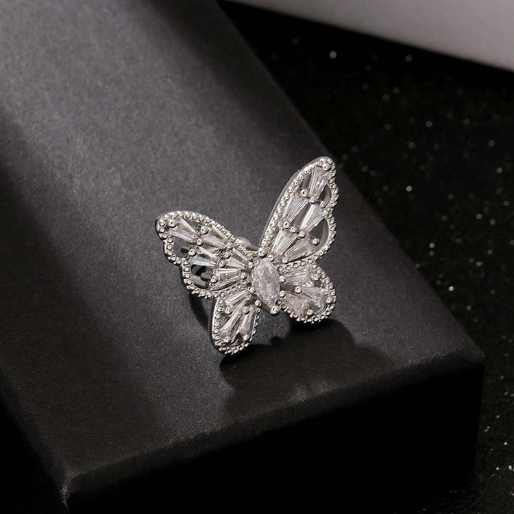 Adjustable Butterfly Finger Ring For Women (Free Size)