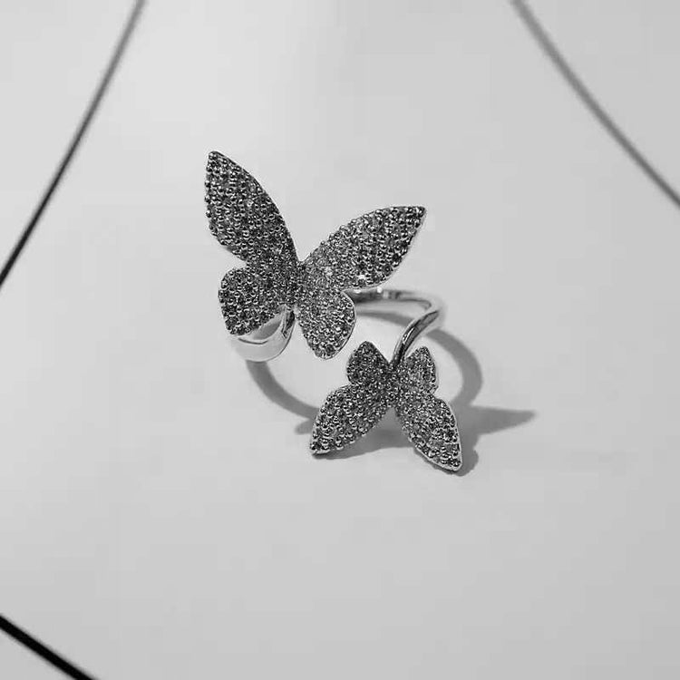 Adjustable Butterfly Finger Ring For Women (Free Size)