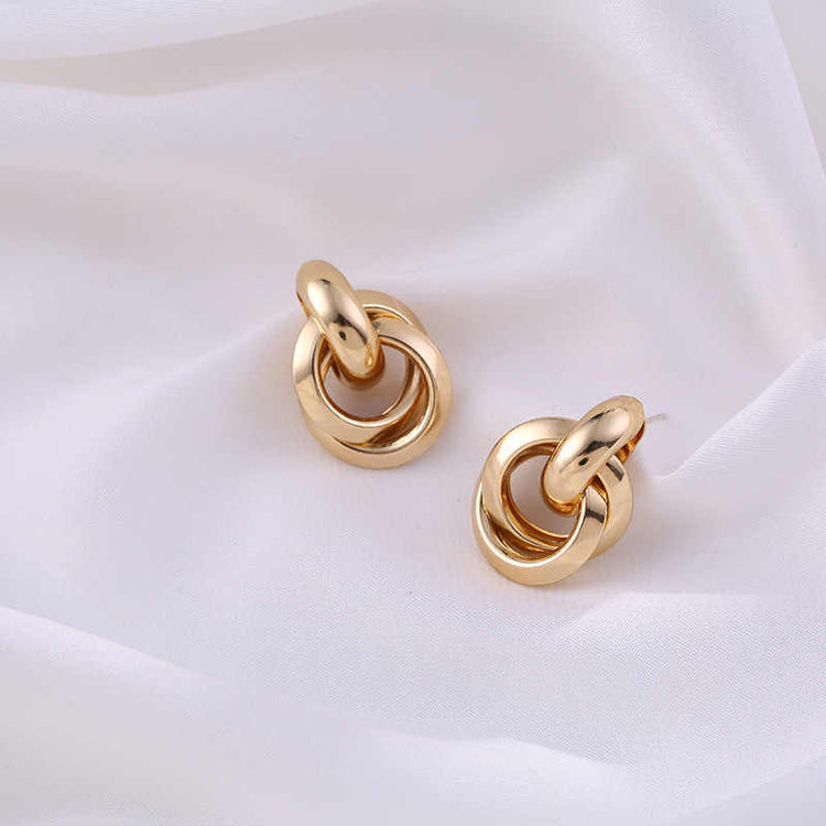 Gold Knot Earrings for Women | 18K Yellow Gold Plated | Timeless Elegance - Rare1Studio