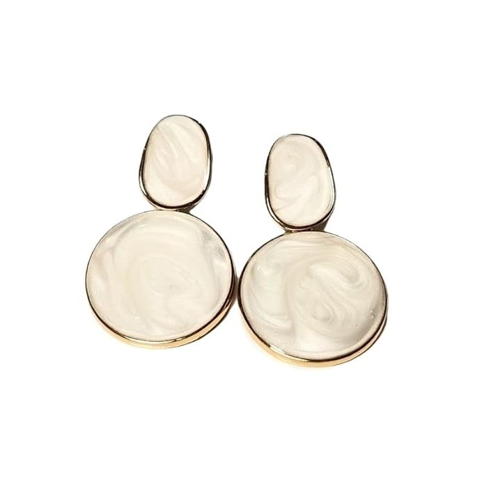 Elegant Marble Finish Rhodium Polished Earrings: Timeless Sophistication - Rare1Studio