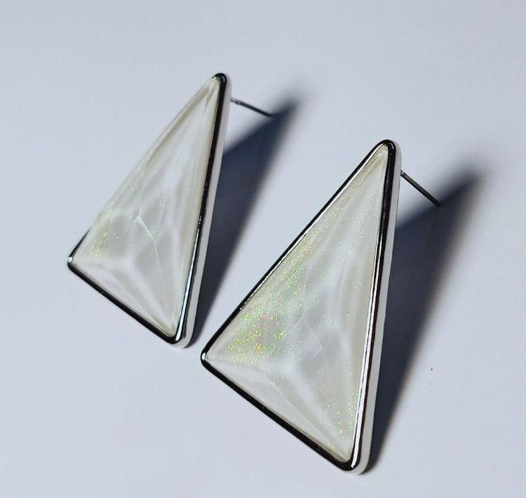 Exaggerated Big Triangle Shaped Stud Earrings Geometric Gold Plated Multicolor Earrings - Rare1Studio