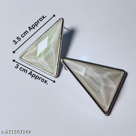 Exaggerated Big Triangle Shaped Stud Earrings Geometric Gold Plated Multicolor Earrings - Rare1Studio