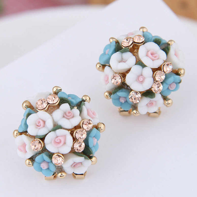 Floral Blossom Earrings for Women | Handmade Resin Earrings with Small Engraved Flowers - Rare1Studio