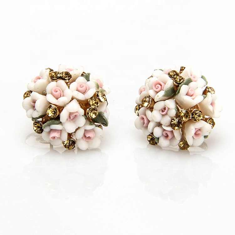 Floral Blossom Earrings for Women | Handmade Resin Earrings with Small Engraved Flowers - Rare1Studio