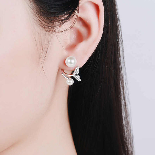 New Elegant Tail Shape Pearl Earrings Jewelry For Woman - Rare1Studio