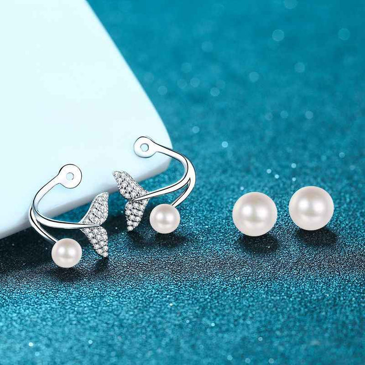 New Elegant Tail Shape Pearl Earrings Jewelry For Woman - Rare1Studio