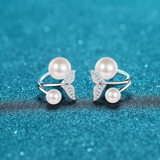 New Elegant Tail Shape Pearl Earrings Jewelry For Woman - Rare1Studio