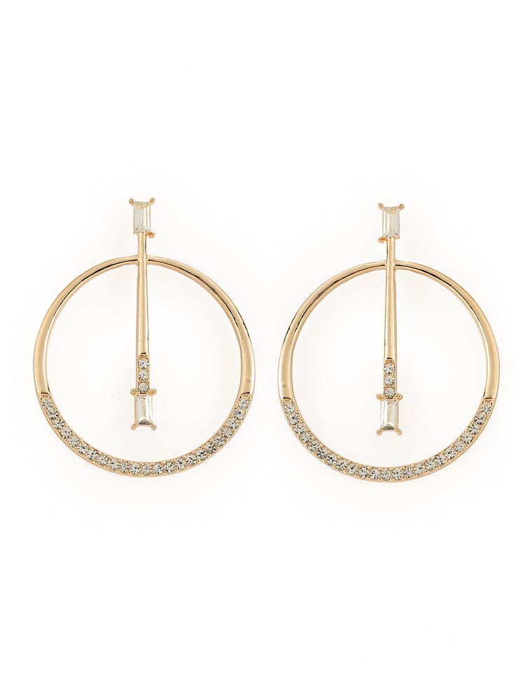 Gold Hoop Earrings with Diamonds - Rare1Studio